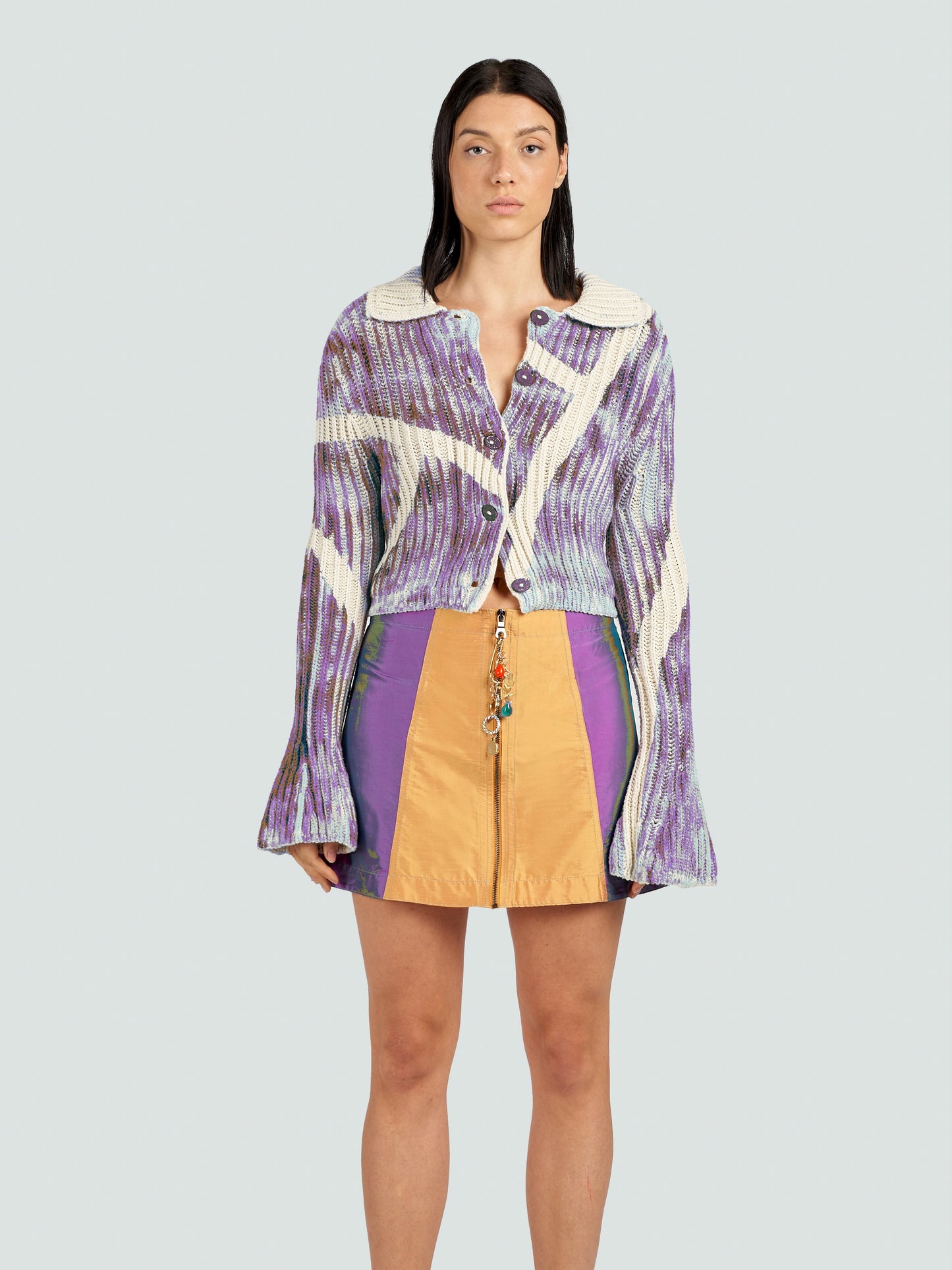 Purple Handpainted Cardigan