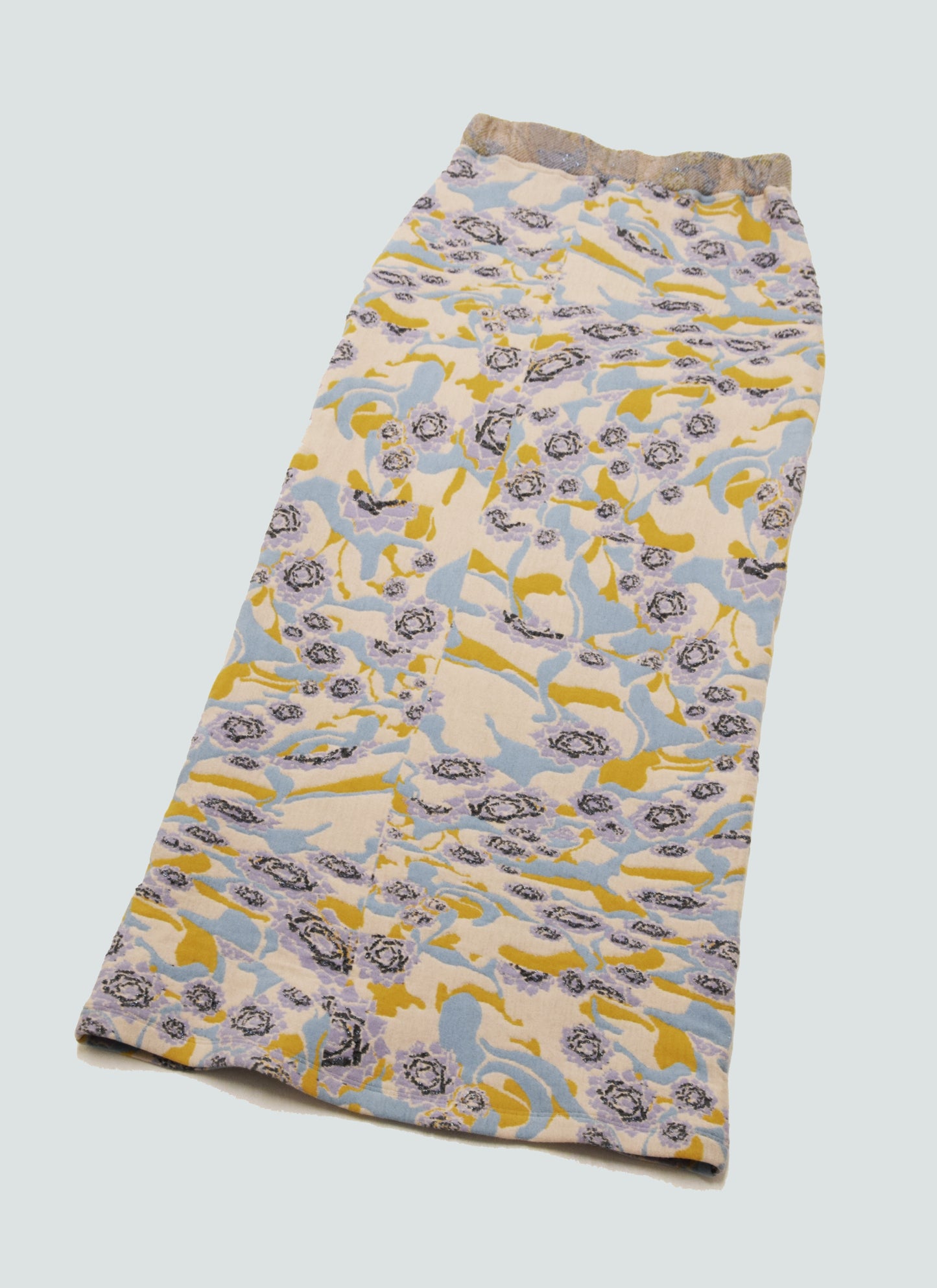 Blue and orange Knitted Flower Skirt