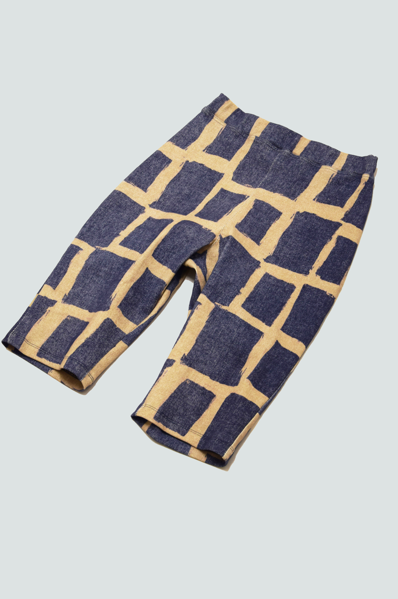 Ribbed denim print shorts